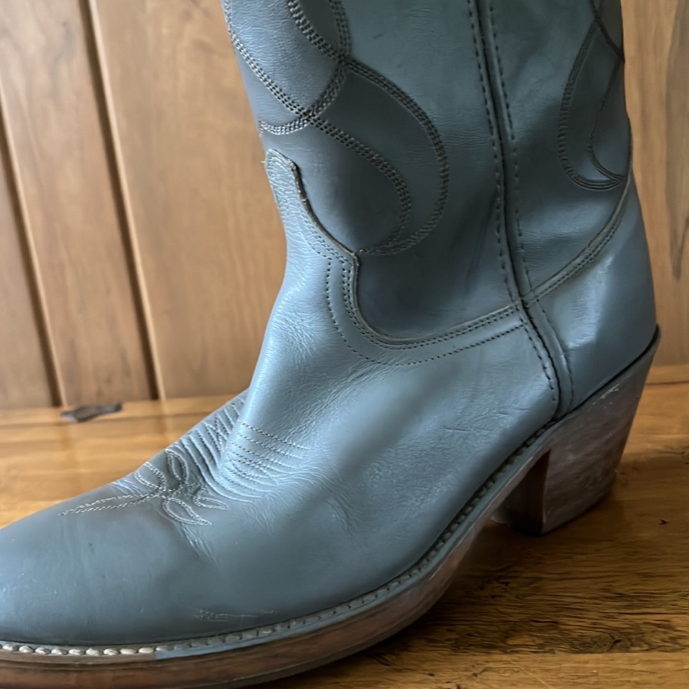 Acme Blue Cowboy Boots Western Leather Size 9D - Picture 9 of 11